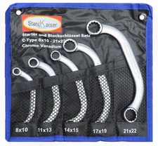 Doppel Ringschlüssel Satz Starterschlüssel Blockschlüssel Anlasser Kfz C-Form CV