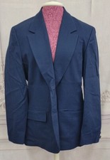 Vintage PENDLETON Women's Classic Virgin Wool Blazer Suit Jacket 12 Navy Blue