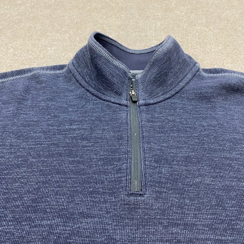 Eddie Bauer Sweater Mens XL Blue Quarter Zip Pullover Knit Outdoor Golf Office - Picture 2 of 12