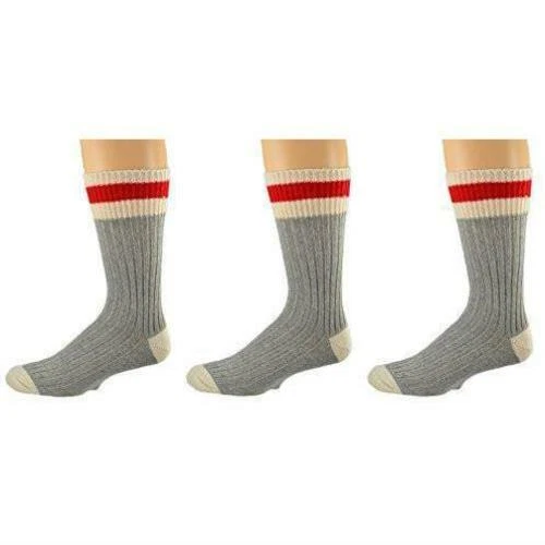 Sierra Socks 3 Pair Pack Wool Striped Boot Work Men's Socks
