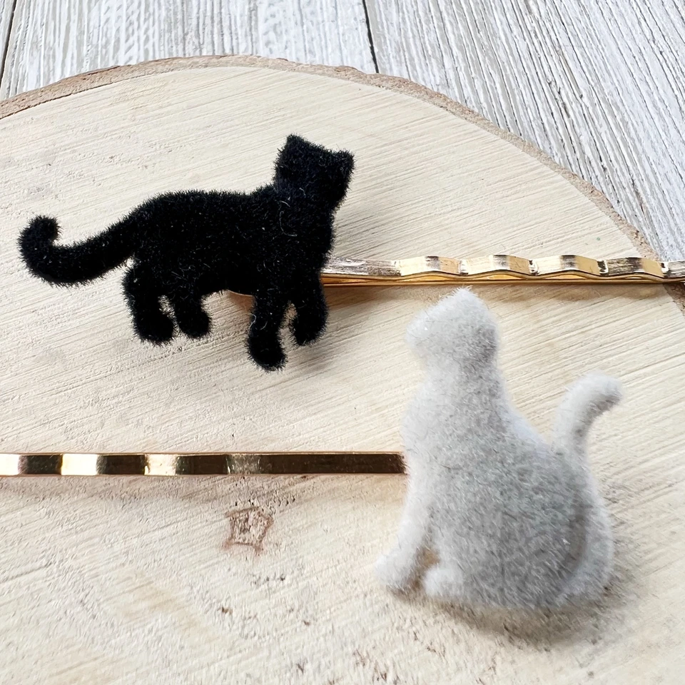 Cat Hair Pin, Kitty Bobby Pin, Womens Hair Pin, Black Cat Bobby Pin, Kitty Hair - Image 3 of 4