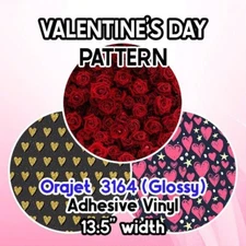 Valentine's Day / Hearts Patterned Adhesive Vinyl 13.5" ROLL **FREE SHIPPING**