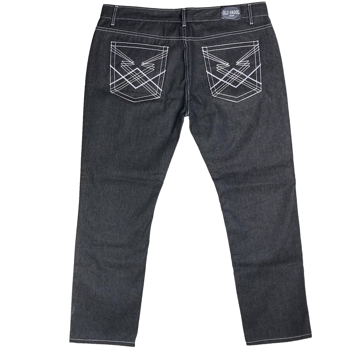Old Skool Jean Men 42 Metallic Black Wide Straight Denim Old Skool Jean Men 42 Metallic Black Wide Straight Denim