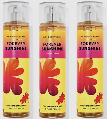 3X Bath & Body Works Fine Fragrance Mist FOREVER SUNSHINE 8oz / 236ml ...