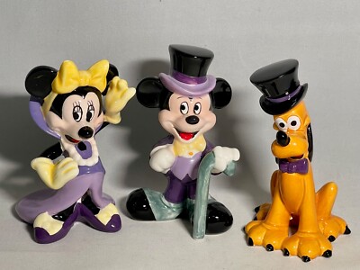 Disney Vintage Ceramics Mickey, Minnie & Pluto MGM Studios Japan 1990 s Lot of 3
