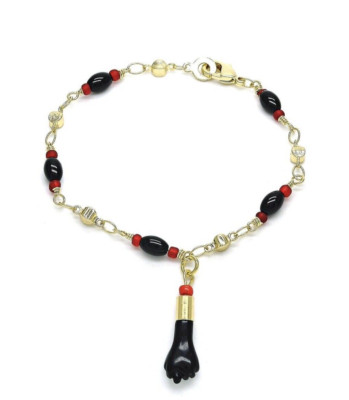 18K Gold Filled Azabache Figa Bracelet Pulsera Para Bebe Para el Mal de Ojo 7''