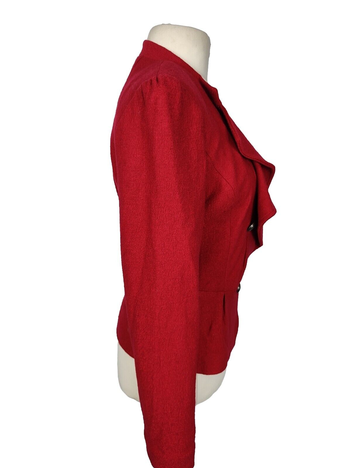 NEXT Gorgeous Womens Red Boiled Wool Blend Ruffle… - image 4