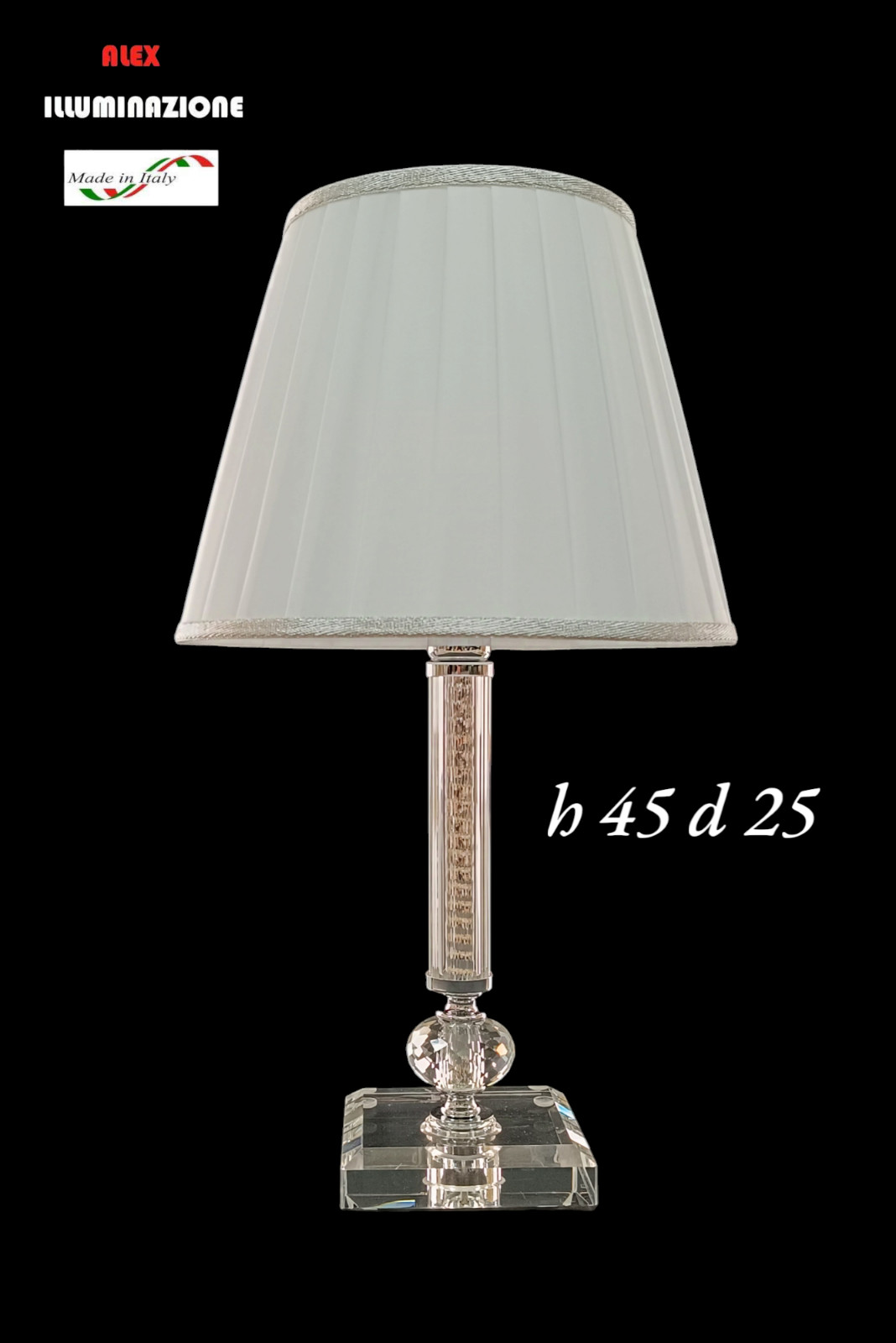Lampada da comodino Elegante piccola cristallo fiore 1 luce riporti cromo