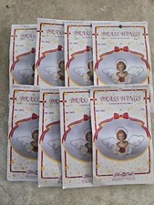 Lot of 8 Fibre Craft Brass Wings 3432 6" Angel Doll Making Halo Gold Metal