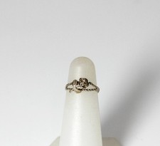 Pretty Sterling Silver DIamond Cut Rose Flower Ring Sz 4 - 11591