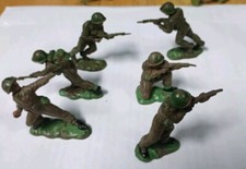 VINTAGE BRITAINS HAROLD 1950'S KHAKI INFANTRY WWII SOLDIERS HAND PAINTED 6 Lot