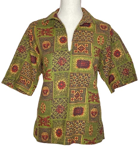 Vintage 1960's Penney's Hand Washable Rayon Large Hawaiian Aloha