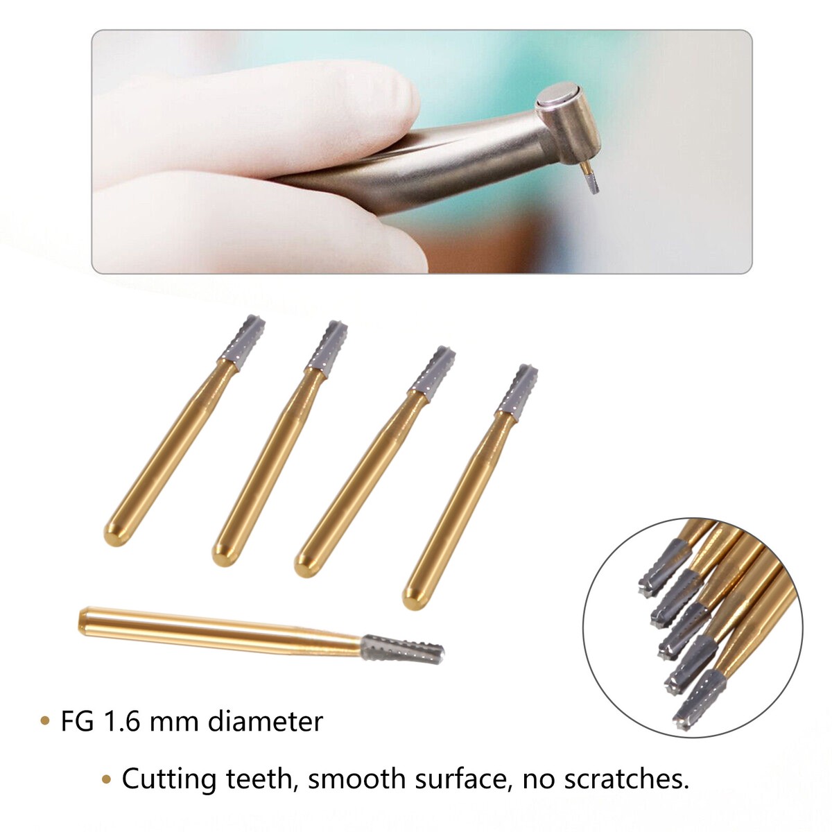 Lot De 10 Fraises Dentaires FG 1958 En Carbure De Tungstène - Pour Couronne Et Endodontie - Neuf