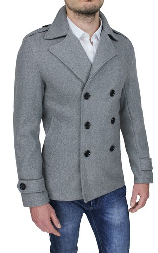 Cappotto uomo invernale grigio slim fit giacca trench giubbotto 100% made  Italy | eBay