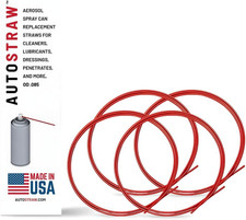AUTOSTRAW 50" Red Aerosol Can Replacement Straws, 4 Pack &ndash; Universal Fit for All