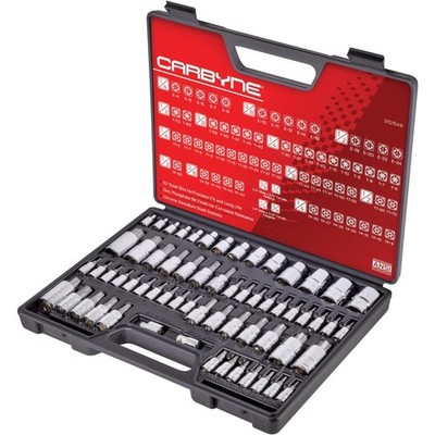 Carbyne 62 Pc Master Torx Bit Socket Set & Torx External Socket Set, S2 Steel