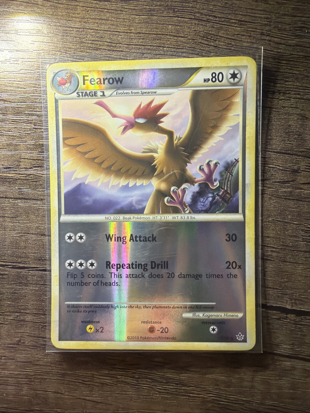 Pokémon TCG Fearow HS Unleashed 15/95 Reverse Holo Rare LP