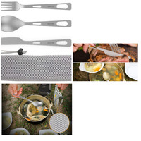Titan Besteck Set 3 StüCk LöFfel Gabel Messer Reisebesteck Tasche