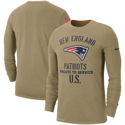 NFL Shirt New England Patriots Langarm Salute to Service Long Sleeve sand