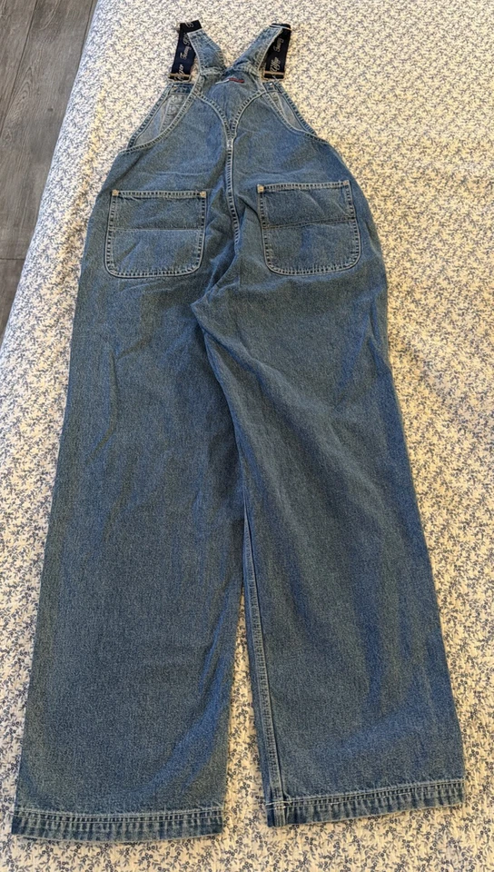 Macacão jeans vintage anos 90 Y2K Tommy Hilfiger tamanho médio alças hip hop - Imagem 4 de 4