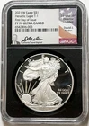 2021-W American Silver Eagle, T-1 NGC PROOF-70 ULTRA CAMEO, Mint Director Signed