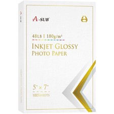 100 Sheets Inkjet Glossy Photo Paper 5x7 Inch 48lb 180gsm Professional