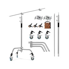 Soonpho Adjustable 10ft/3.3m Heavy Duty Light Stand with Boom Arm and Wheels,...