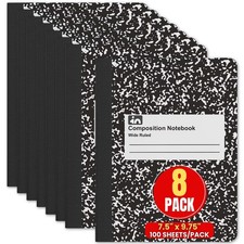 1InTheOffice Wide Ruled Composition Notebook 7.5" x 9.75", Wide Ruled Paper, ...