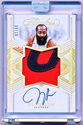 2024-25 Flawless James Harden Star Swatch Gold Patch Auto #SSS-JHC (06/10)