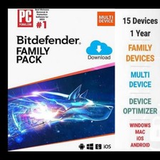 Bitdefender Family Pack Compatible with Android, Windows, Mac, iOS for 15 1 Year