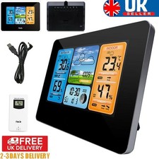 Image of Weather Station Wireless Digital LCD Colored Screen with Sensor Indoor Outdoor