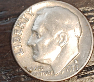 Nice 1977 D Roosevelt  10C BS w/Filled MM!   FREE Shipping!  