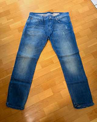 Esprit Herren Jeans Denim Blau mittlere Waschung Slim Fit W36 L32 Gerade