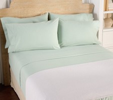 NEW Home Reflections Flannel Sheet Set w/ Extra Cases GREEN/QUEEN