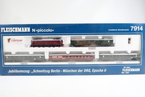 Fleischmann N 7914 Zug-Set Jubiläumszug Schnellzug Berlin-München DRG E19 / OVP | Condition: Gebraucht