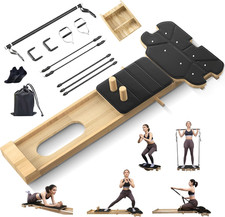 Foldable Wooden Pilates Reformer Board - 6 in 1 Home Workout Equipment