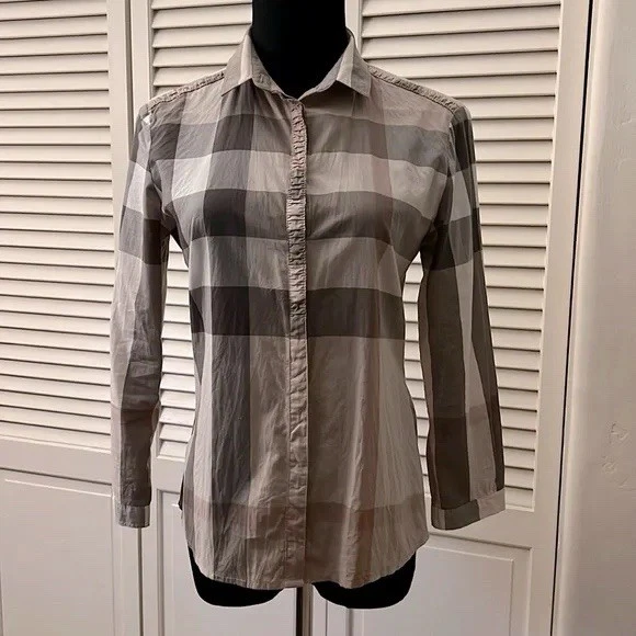 博柏利 Brit 100% 棉纽扣衬衫 L 码-正品 — 第 2/4 张图片