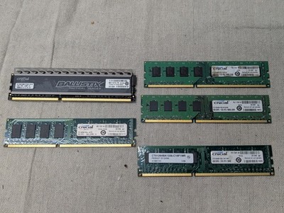 Crucial DDR3 Ram 5 Sticks 4 GB Each Mix Of 1600MHz Or 1333 Mhz