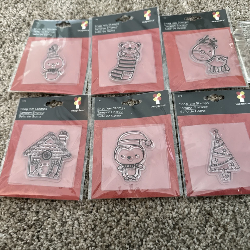 Sellos Imaginisce Enganche Em Navidad Estampillas Transparentes Artesanías Incluye Bloque Acrílico Foto 2 de 3