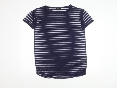 Next Damen blau gestreiftes T-Shirt   Größe 8   schickes lässiges Grundnahrungsmittel