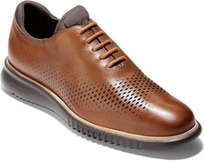 Cole Haan Men's 2.Zerogrand Laser Wingtip Oxfords, British Tan/Java