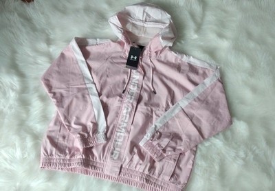 Under Armour Women's Jacket Windbreaker Hooded Blouson Rose Size L New