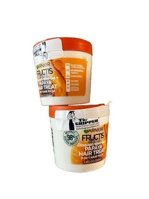 New Garnier Fructis Damage Repairing Treat Hair Mask Papaya Extract 3.4oz 2 Pack