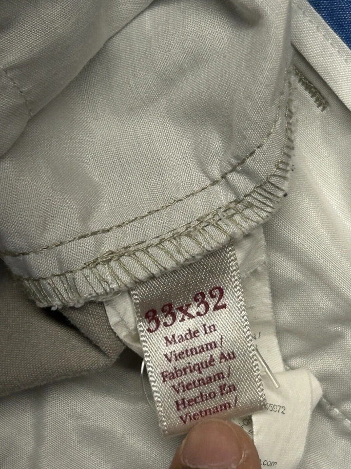 Original Penguin Tech Knit Chino Pants Men's Size 33x32 Gray Pockets Flat Front - Image 3 of 3