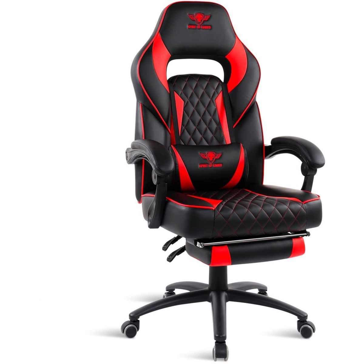 Chaise gaming Spirit of Gamer Mustang rouge fauteuil de bureau pour setup PC