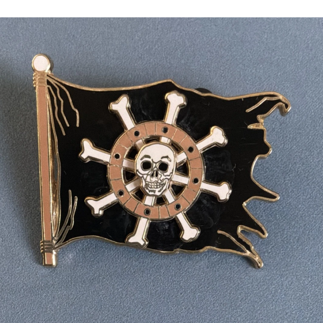Disney Pirates of the Caribbean Skull Crossbones Flag Pin Single