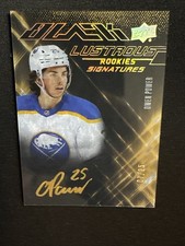 22-23 UD SPx Hockey Gold Auto Black Lustrous RC Signatures LS-OP Owen Power /25