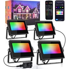36W LED Floodlights 4-Pack Smart RGBCW Colour Changing – IP67 Waterproof