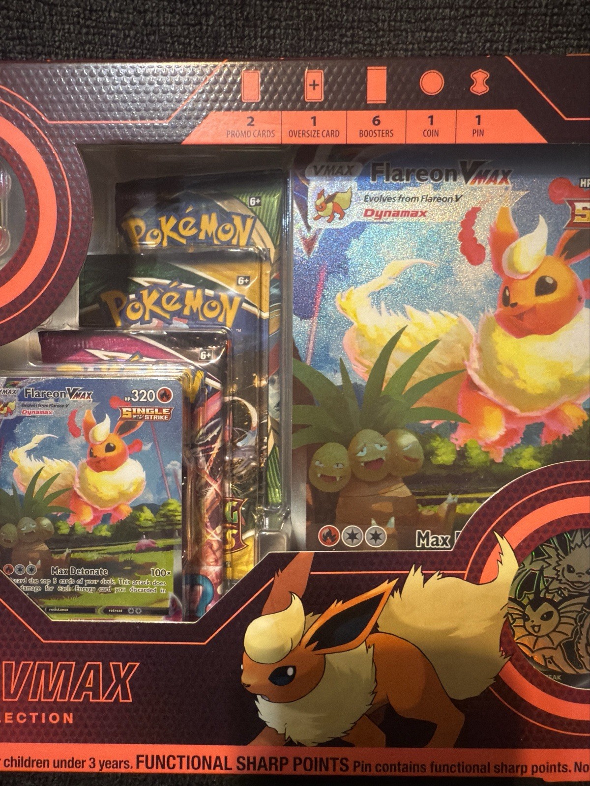 NEW! Flareon Vmax Premium Collection Box 