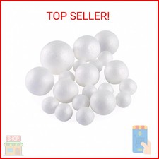 Pllieay 20 Pieces 5 Sizes White Foam Balls Polystyrene Craft Balls Art Decoratio